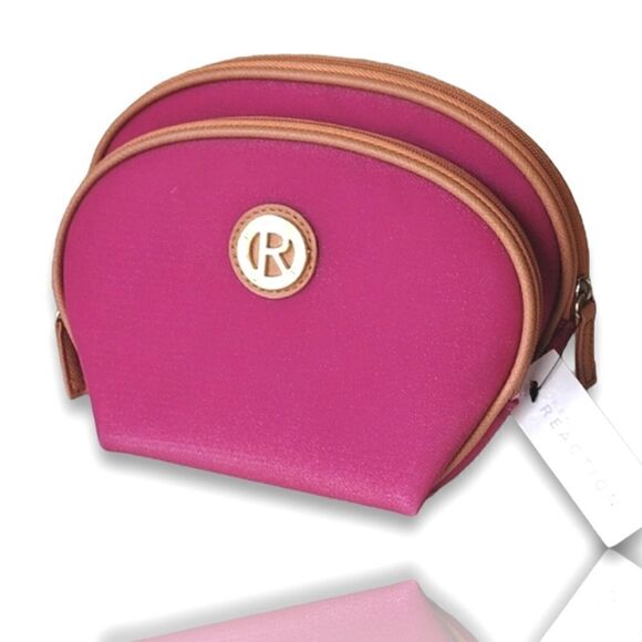 Kenneth Cole Sparkly Pink Two Piece Cosmetic Bag Traveler Set NWT - Picture 5 of 11